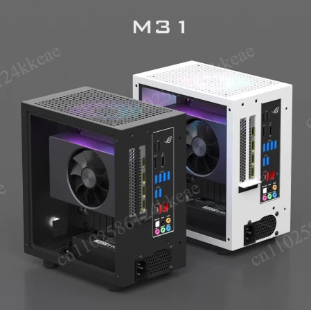 M21 / M31 Mini ITX Computer Case, Supports 120mm AIO Liquid Cooler, Low-Profile GPU and 1U Flex ATX PSU, Compact Small