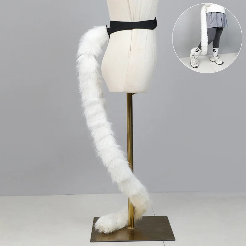 

Плюшевый длинный хвост 120 см: пушистые хвосты кошки, волка, леопарда для фурсьюта, вечеринок, аниме-косплея, костюмов, реквизита и аксессуаров для ролевых игр