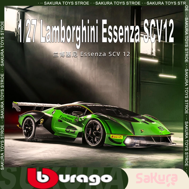 

Bburago 1/27 Lamborghini Essenza SCV12 Racing Diecast Model Edition Sports Car Alloy Luxury Vehicle Collection Model Toy Gifts