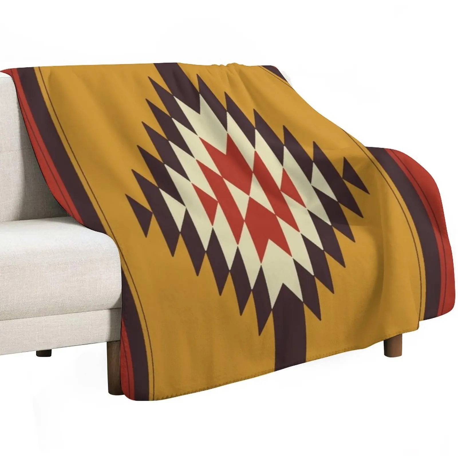 Southwestern Yellow Throw Blanket Multi Purpose Soft Warm Blanket for Home Travel