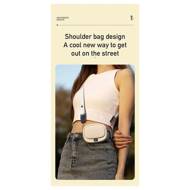 

ABMS-Портативный мини-подвесной вентилятор на шею, перезаряжаемый 5-скоростной регулируемый вентилятор с зажимом на талии, небольшой персональный вентилятор для наружного использования