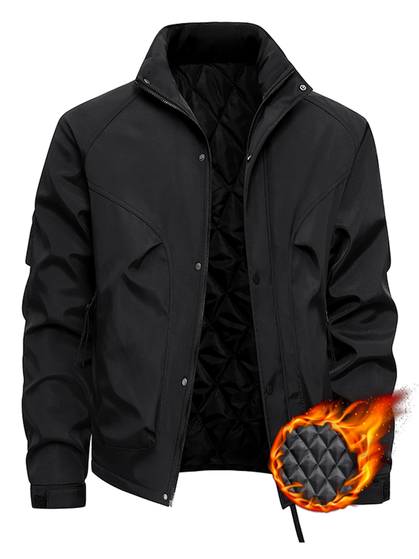 

Мужская сверхпрочная зимняя куртка — термоизолированное рабочее пальто с застежкой-молнией спереди, несколько универсальных карманов — ветрозащитная верхняя одежда