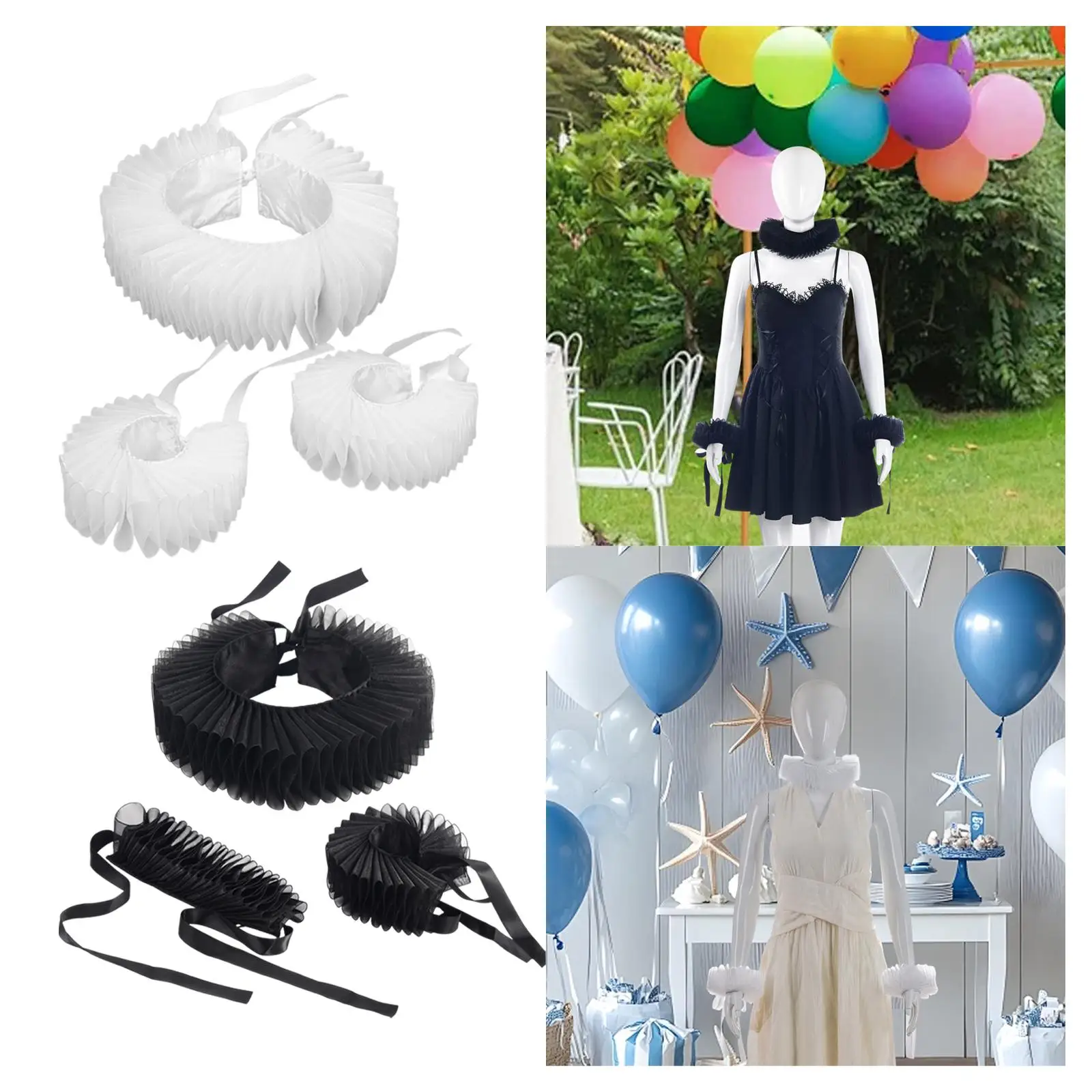 

Рюша шеи для выпускного вечера, косплей, готика для вечеринки, елизаветинская искусственная шея