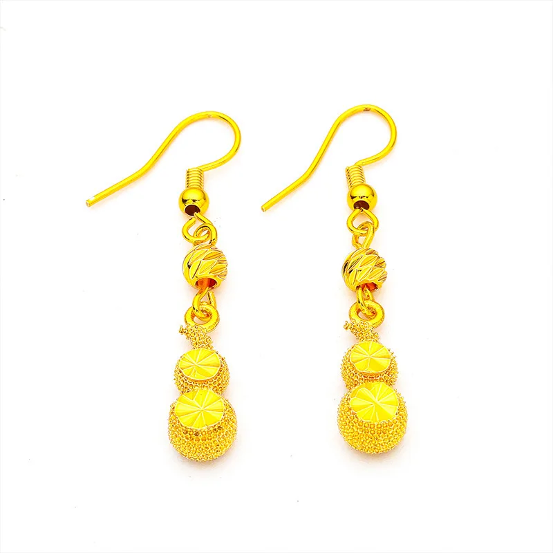 UMQ 2024 New Vietnam Placer Gold Women's Gourd Fashion Minimalism Earrings Holiday Gift for Girlfriend