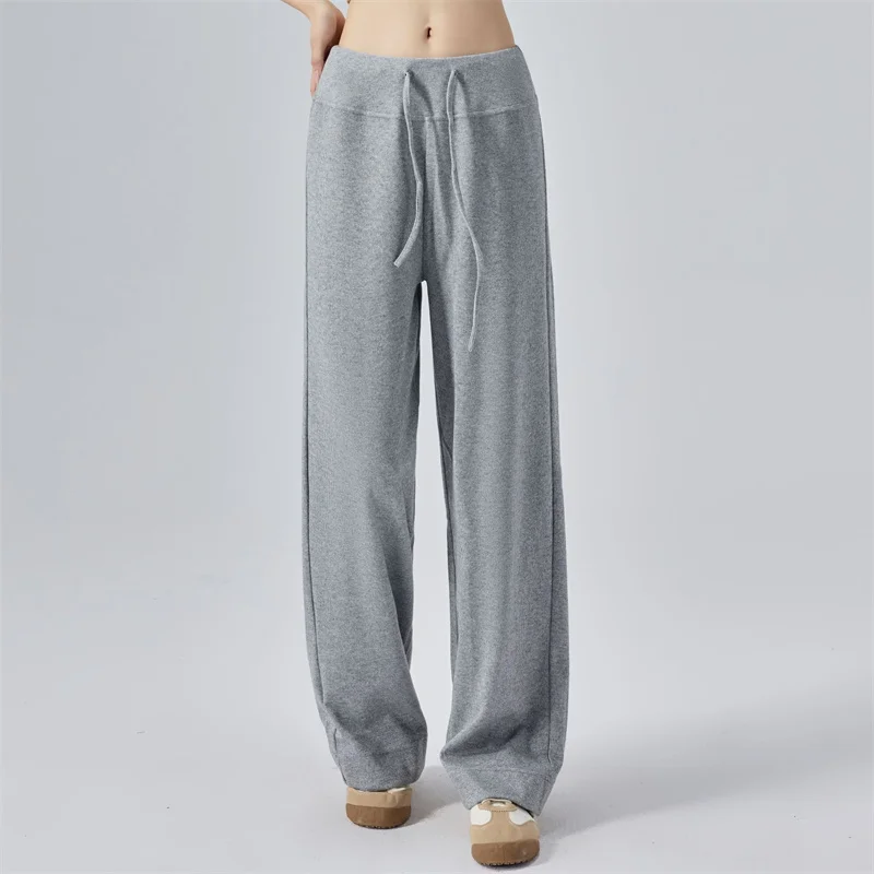 Aiithuug Yoga Casual Sweatpants Baggy Women's Comfy Casual Workout Pants Drawstring Palazzo Lounge Pants Wide Leg Lounge Pants