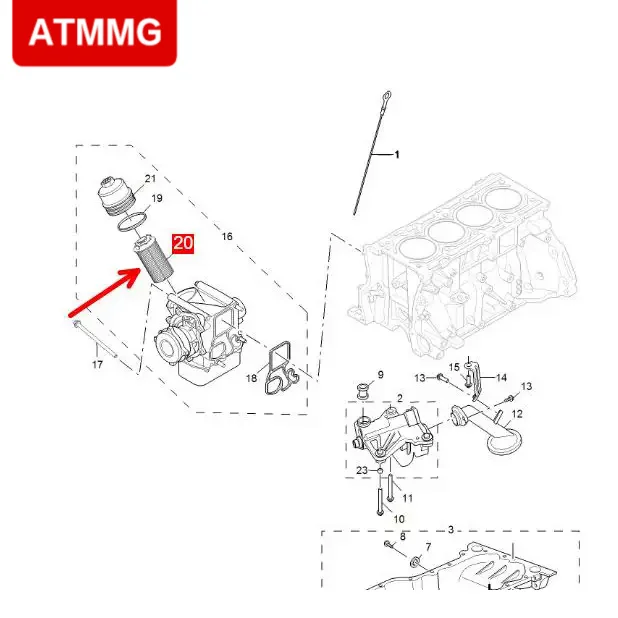 ATMMG For SAIC MG HS RX5 RX8 GS 950 MAXUS G10 2.0T oil filter element 10105963  Original new