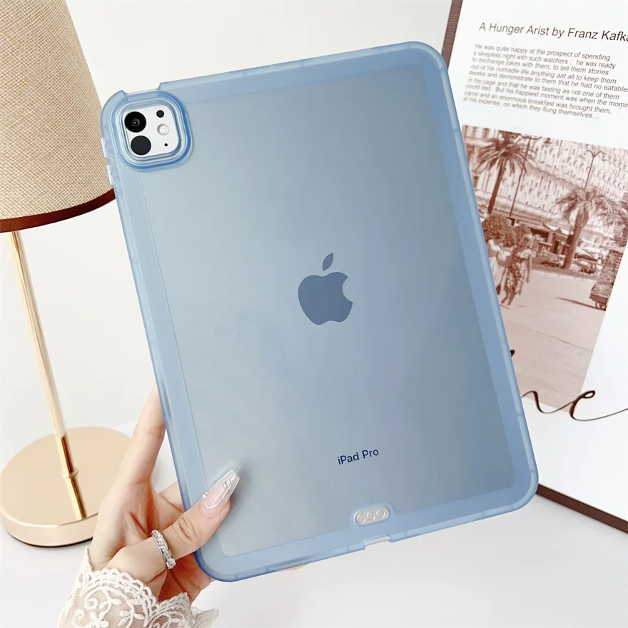 

For iPad Pro 11 Case For iPad Pro 13 Tablet Case For iPad Air 13 Cover Transparent TPU Soft Back Cover Protective Shell+Gift