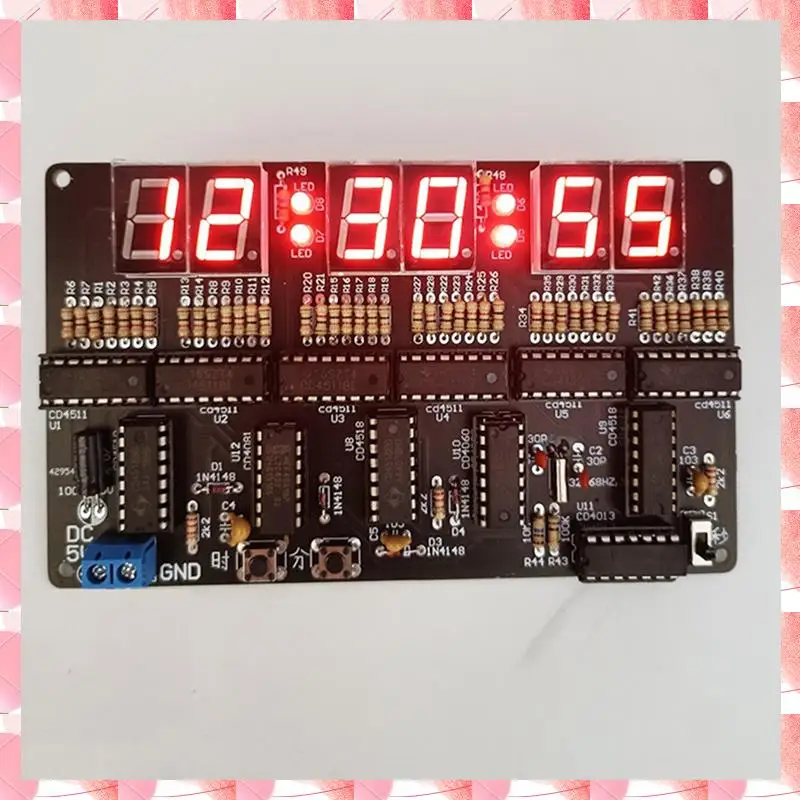 JAJA تيار مستمر 4.5 فولت-5.5 فولت 6 بت مجموعة ساعة الدائرة الرقمية ساعة إلكترونية التدريس والتدريب إنتاج اللحام لتقوم بها بنفسك قطع الغيار