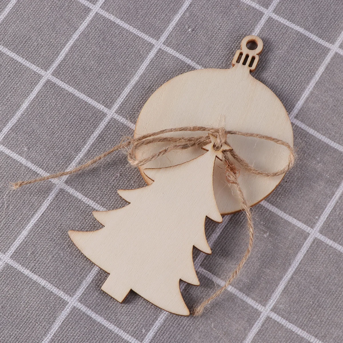 

40 Pcs Wooden Christmas Ornaments Tree DIY Craft Decoration Supplies Wall Hanging Pendant
