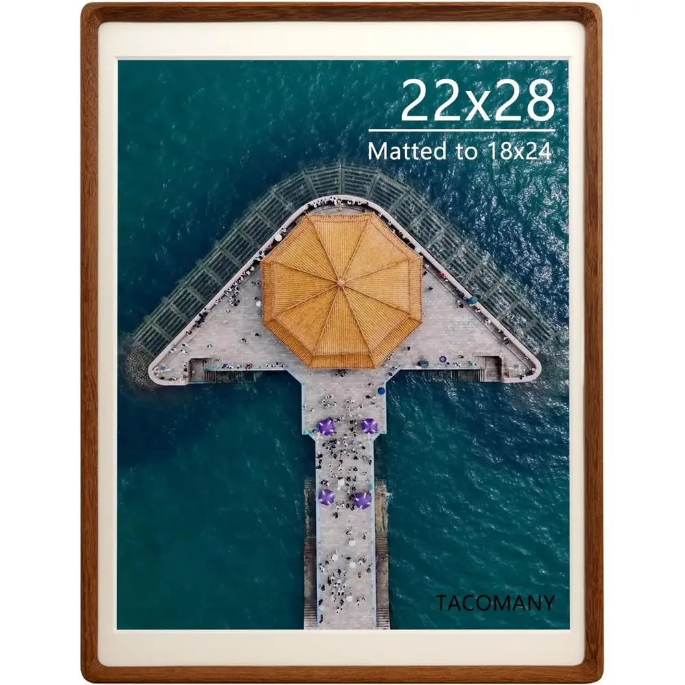 

Фоторамка из натурального дерева с паспарту, для настенного и настольного размещения (орех, 22x28, 18x24)