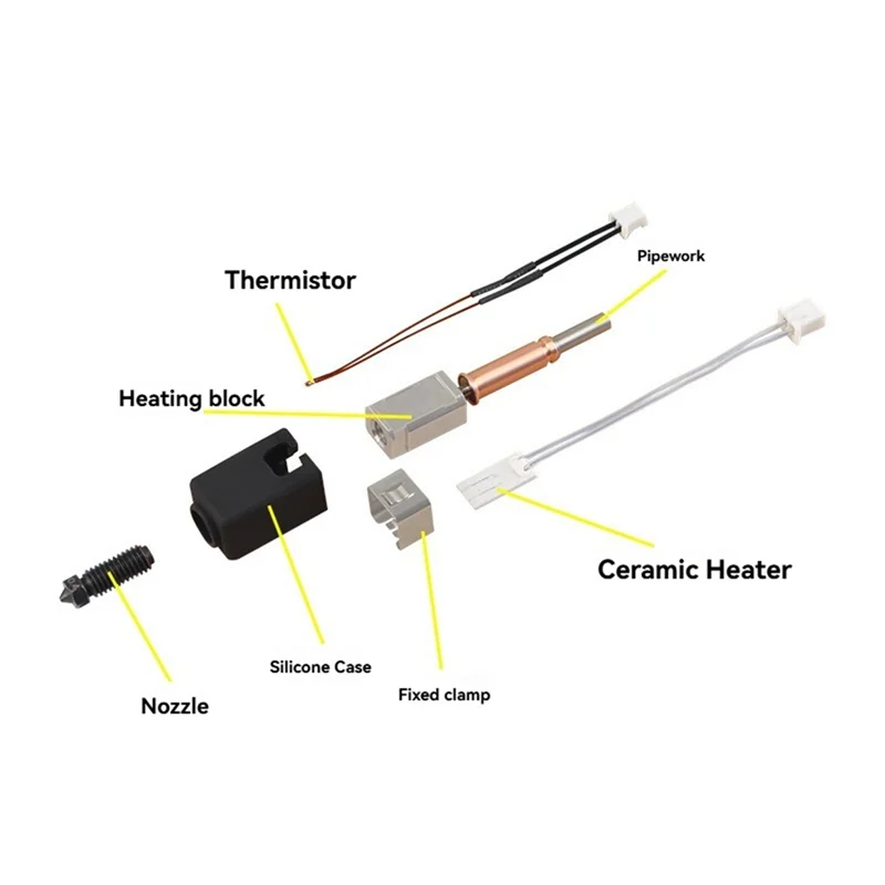 

AK51-Upgrade Hotend Kit для Anycubic Kobra 3, насадки из закаленной стали для Kobra 3 Combo, 24 В, 60 Вт, нагреватель, аксессуары для 3D-принтеров