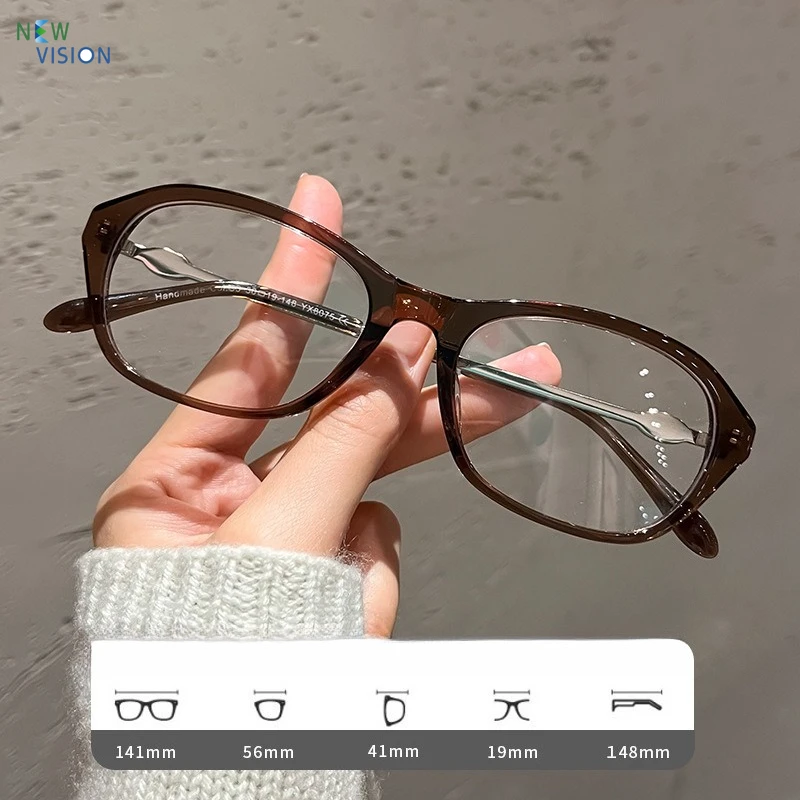 New Women Fashion Cat Eye Glasses Frame Ultra Light Myopia Acetate Men Optical Reading Anti Blue Light Computer Office Eyewear
