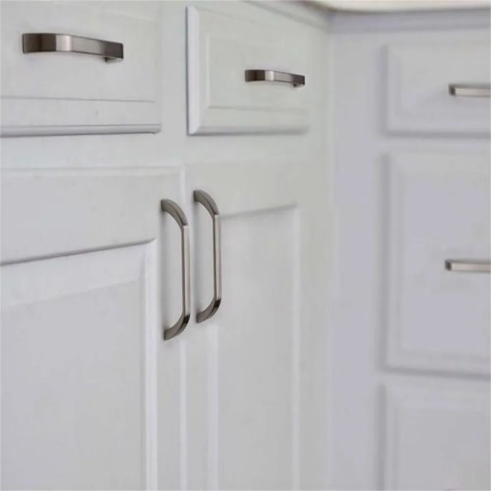 Silver Brushed Nickel Steel Dresser Drawer Pulls Handles Kitchen Cabinet