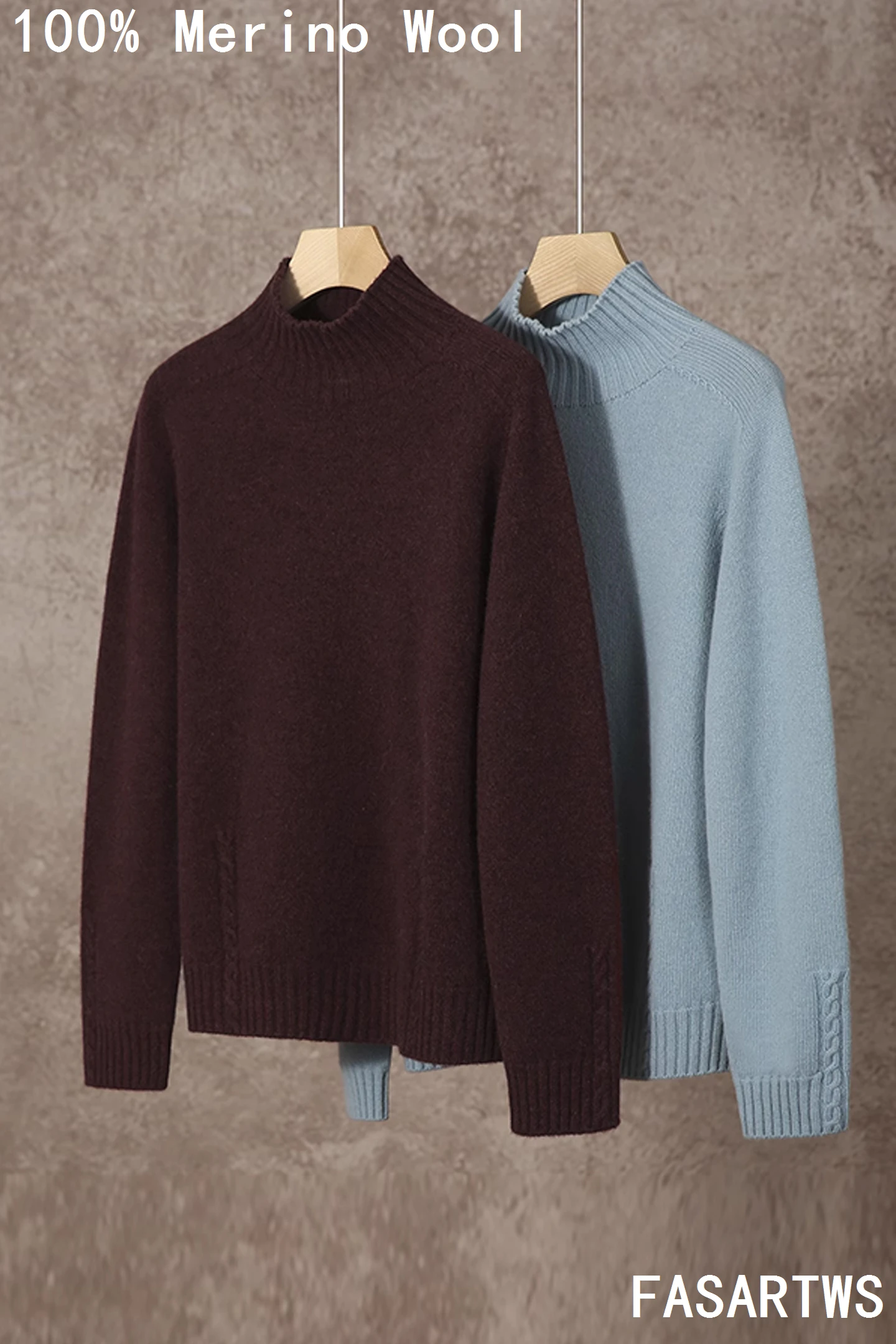 

Женский свитер из 100% мериносовой шерсти с высоким воротом и длинными рукавами, витой свитер с цветочным разрезом подол, осень-зима, толстые теплые вязаные топы