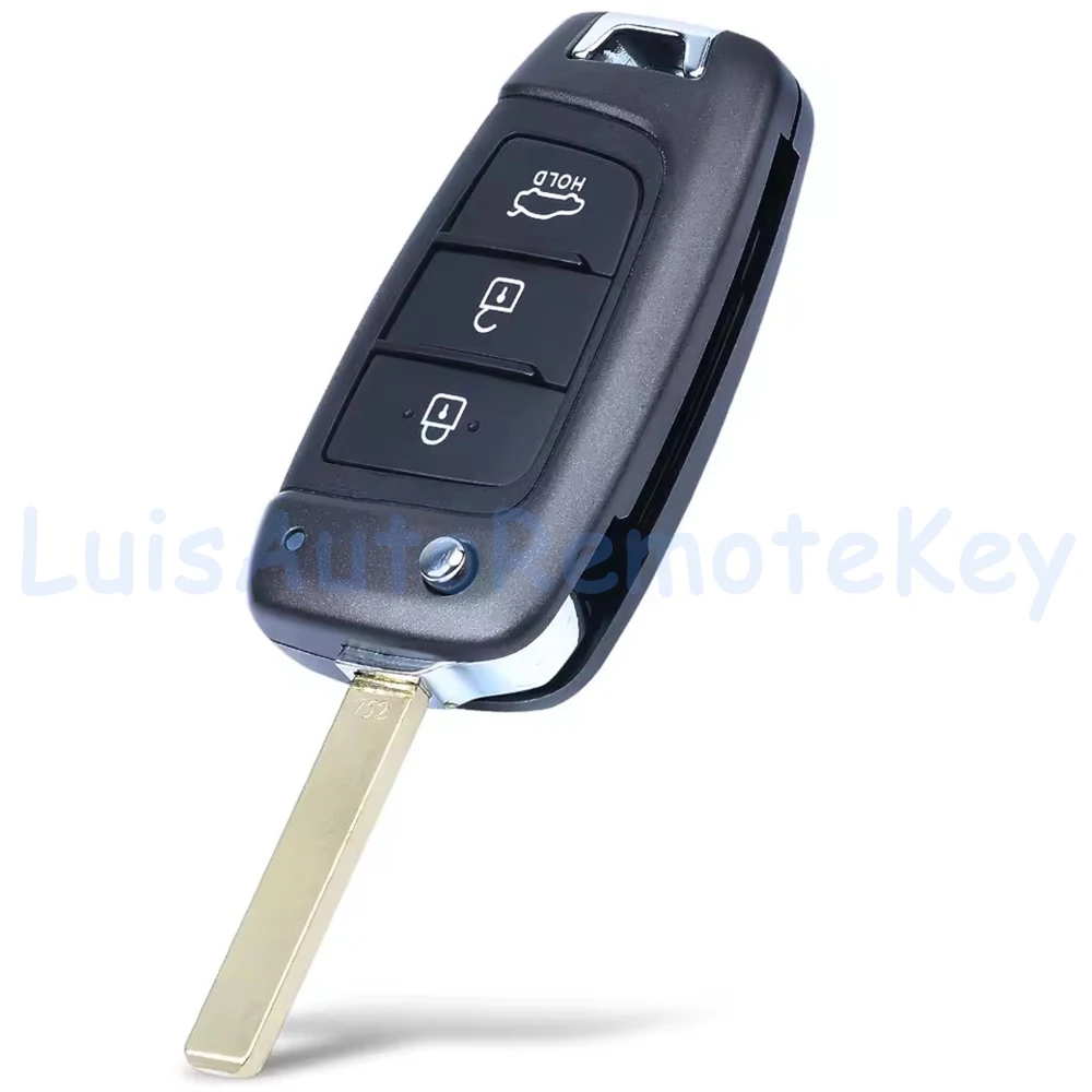 3 / 4 Buttons Case Flip Remote Car Key Fob Shell Cover for Hyundai Accent Elantra Kona Santa Fe Tucson Veloster 2018-2022 - view 3