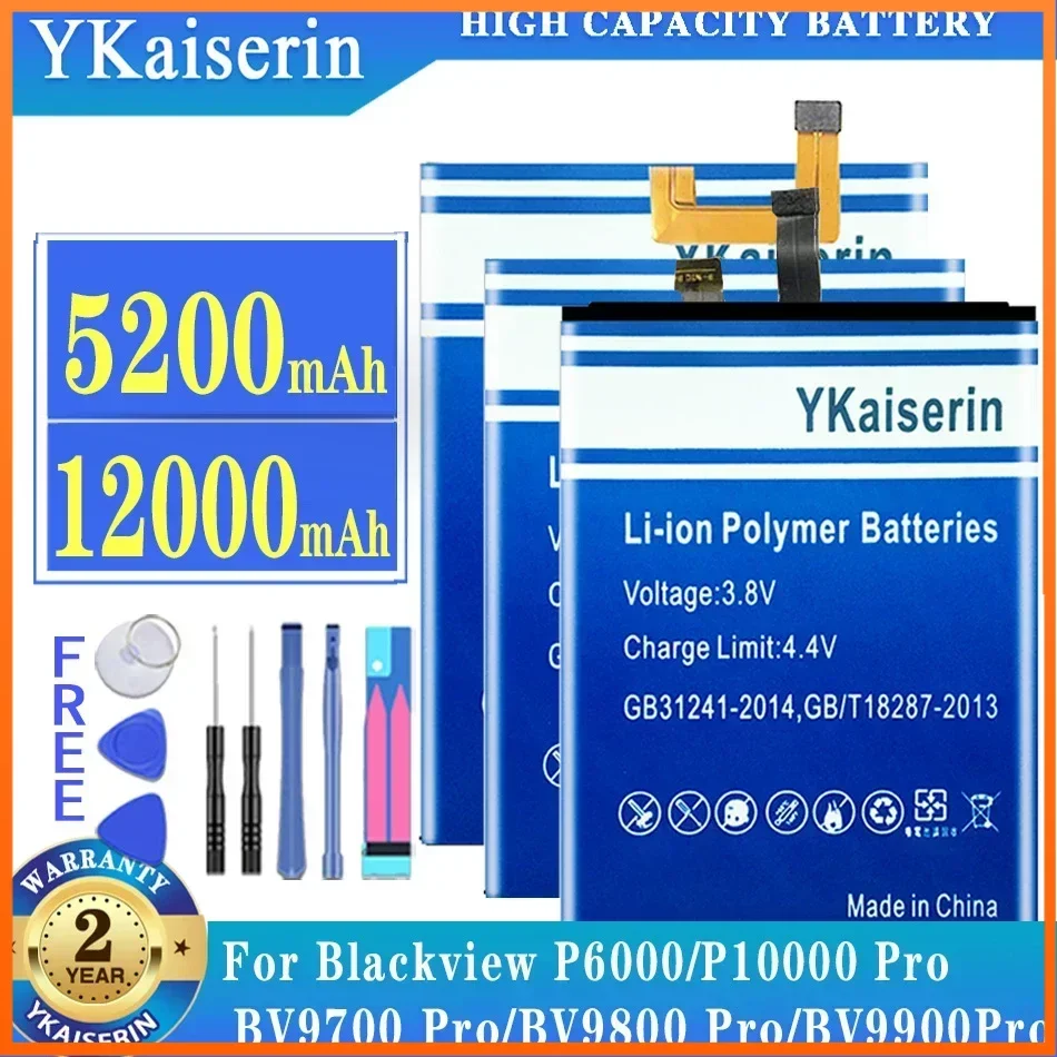 

Аккумулятор ykaisin для Blackview BV9700 BV9800 BV9900 P10000 P6000 Pro BV 9700 9800, аккумуляторы для смартфонов + Бесплатные инструменты