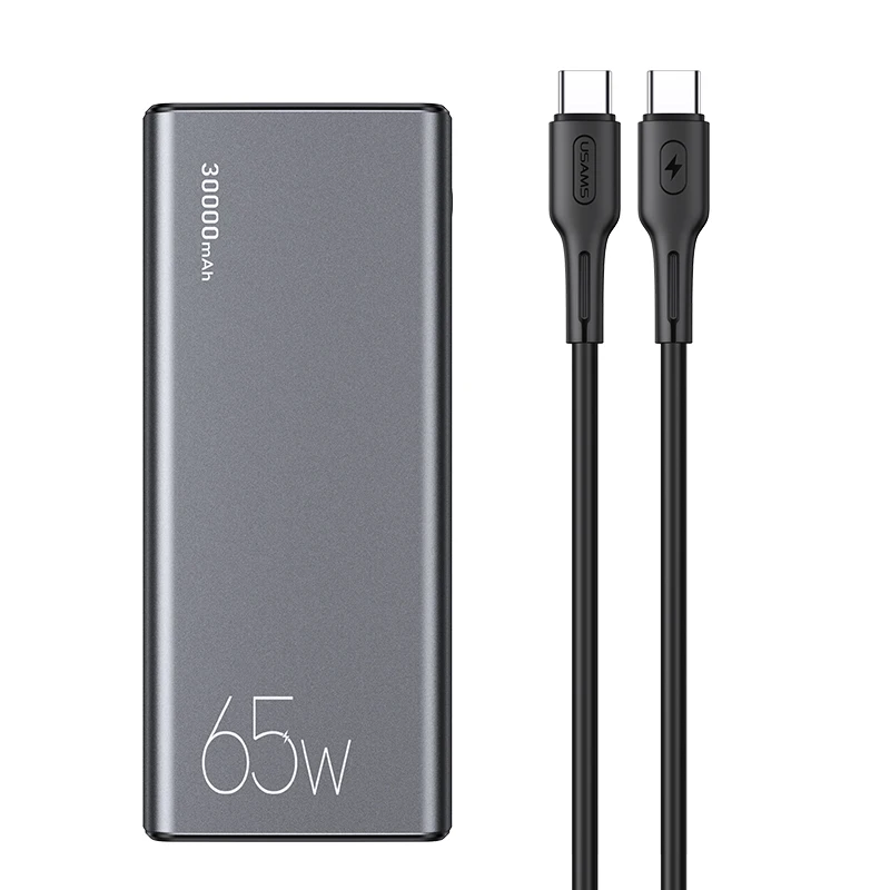 Ультратонкий аккумулятор Usams PD65W Power Bank 30000 мАч Акционное зарядное устройство Powerbank 30000 мАч Power Bank