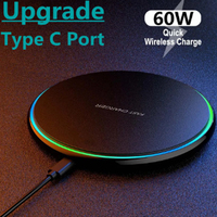 60W Fast Wireless Charger For DOOGEE S98/S98 Pro Rugged Google NEXUS 4 5 6 7 POXEL 3 / Pixel 3 Airpods Charging Pad Charging