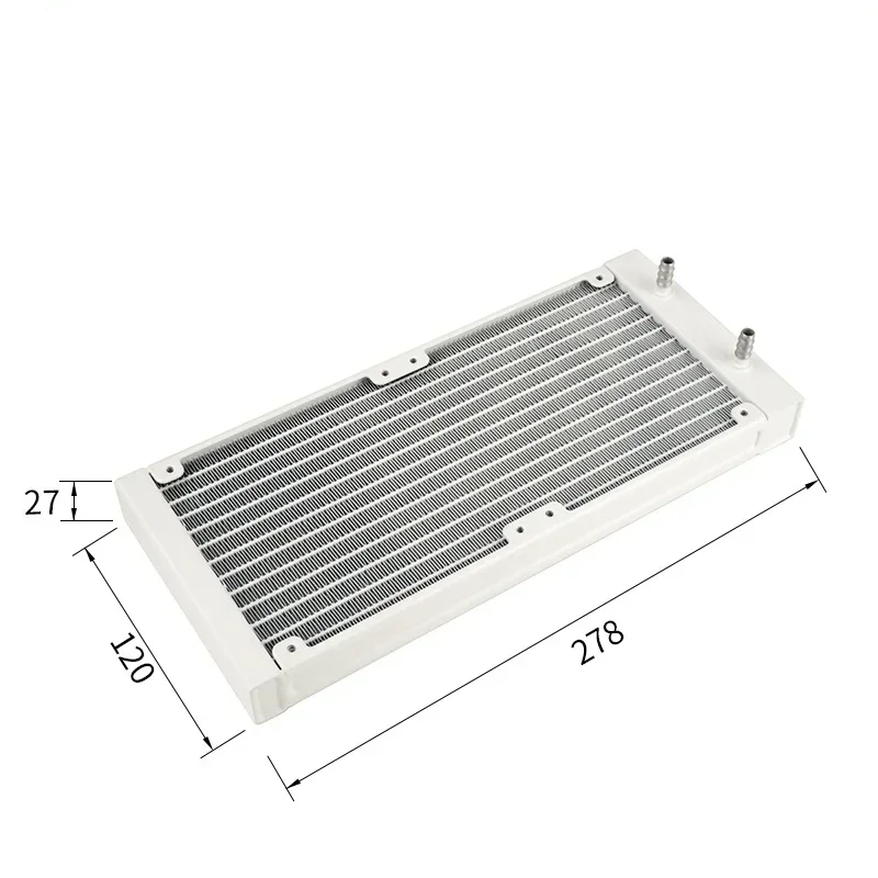 Syscooling White aluminum radiator120/240/360mm 27mm thickness G1/4 thread water cooling Heat Exchanger DIY cooling system