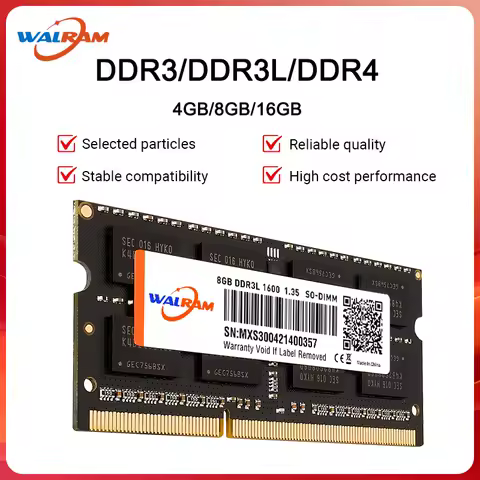 WALRAM Memoria Ram DDR4 2666MHz 3200MHz Laptop Internal Memory DDR3L 1600MHz DDR3 8GB 4GB 1.5V 1.35V 1.2V Notebook Sodimm Ram