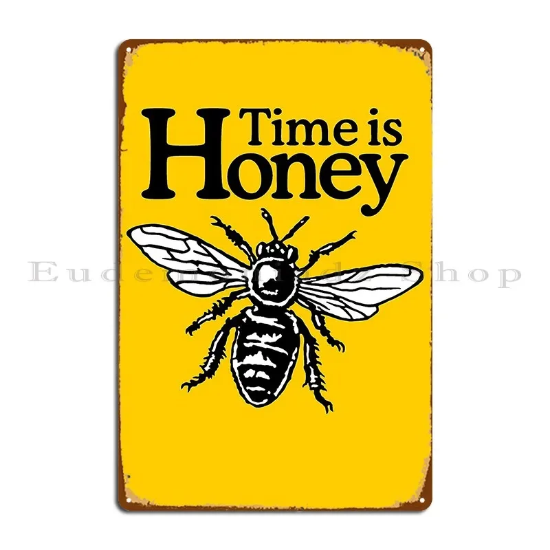 Time Is Honey Beekeeper Цитата Дизайн Theshirtshops Металлический знак Печать Забавное украшение Фреска Настенная роспись Оловянная вывеска Плакат