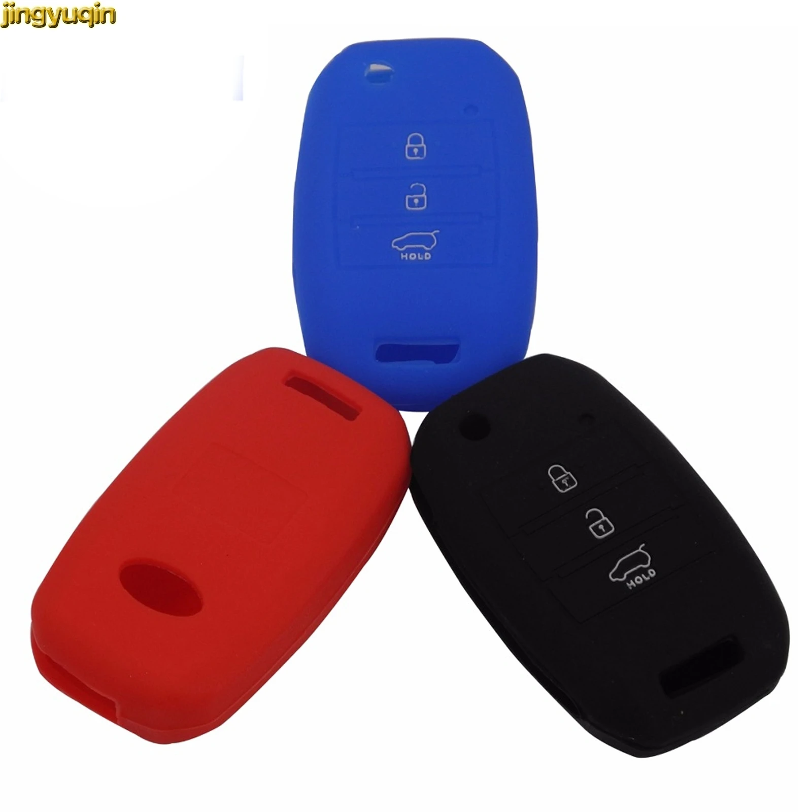 Jingyuqin 3/4 Buttons Smart Silicone Car Key Case Cover For Kia Rio K2 K3 K4 K5 Sportage Ceed Optima Cerato Sorento Picanto