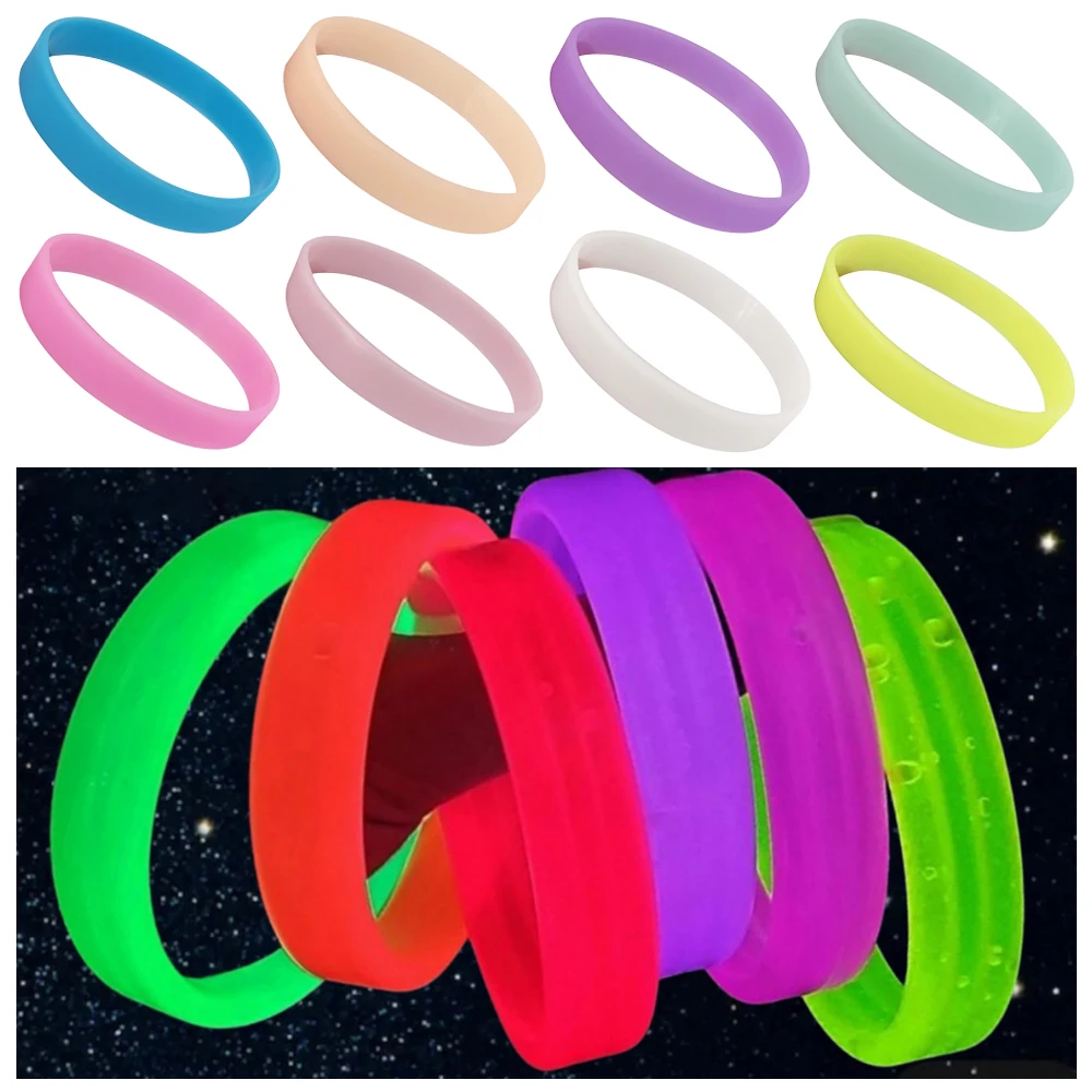Fashion Jewelry Silica Gel Luminous Bracelet Rubber Luminous Silicone Bracelet Glow In The Dark Party Supplies Wristband Unisex