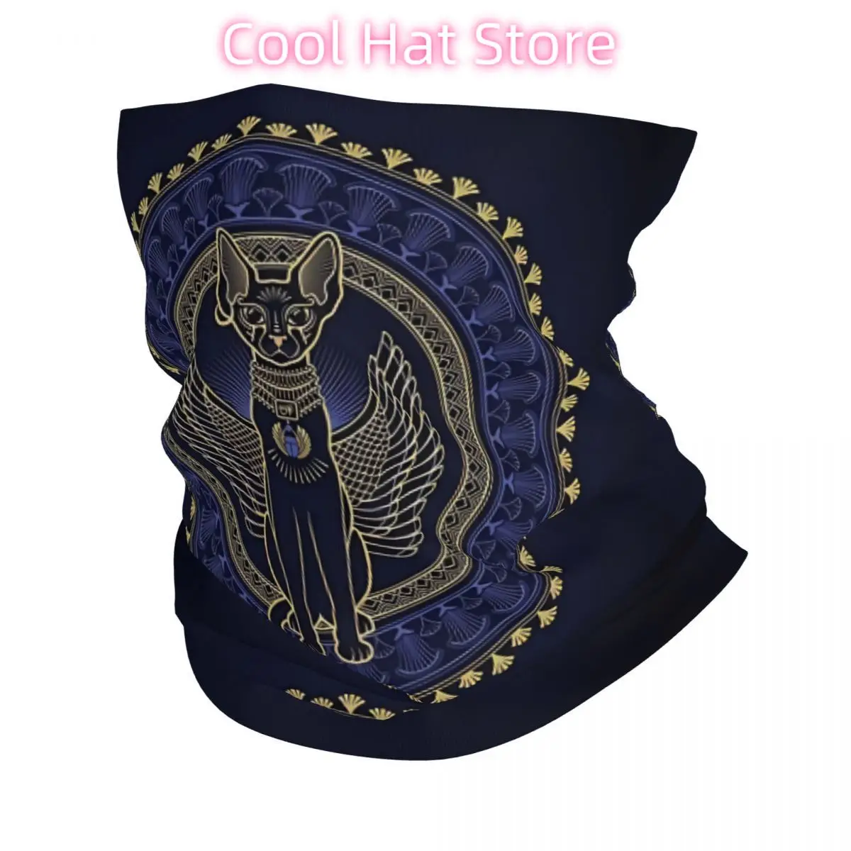 Egypt Pharaoh Bandana Neck Gaiter Printed Balaclavas Wrap Scarf Multifunctional Cycling Running for Men Adult