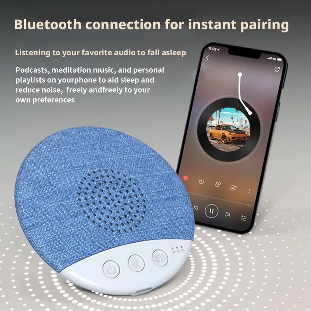Ultra Thin Pillow Bluetooth Speaker Sleep Aid Wireless Audio Player with Timed Shutdown Long Battery Life Intelligent Relaxation