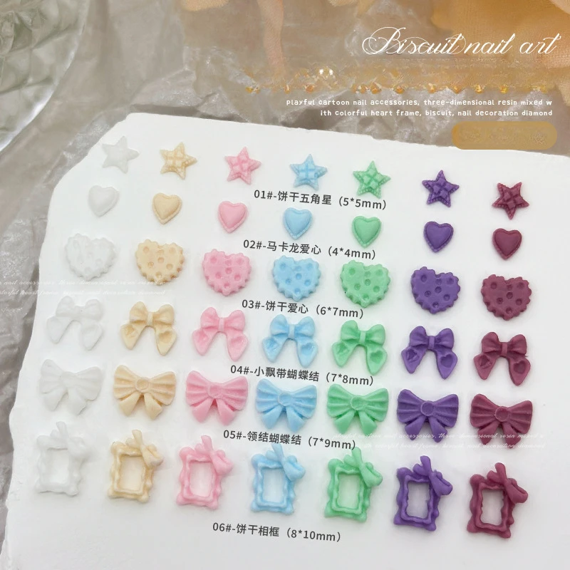 50 Stück koreanischen Harz Nagel Keks niedlichen Designs Charms Flatback Multi-Formen Nail Art Strass Maniküre Dekorationen 3d