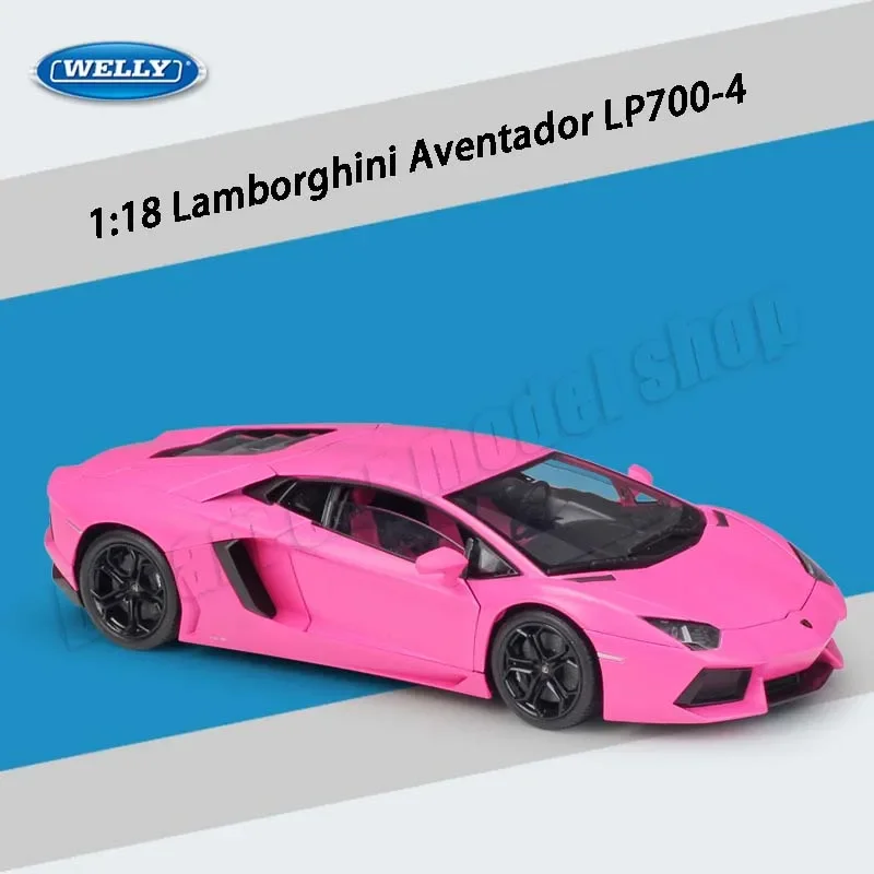 Oryginalny WELLY 1:18 Lamborghini Aventador LP700-4 odlewany aluminiowy model samochodu zabawki kolekcjonerskie miniaturowe samochody dekoracja prezent