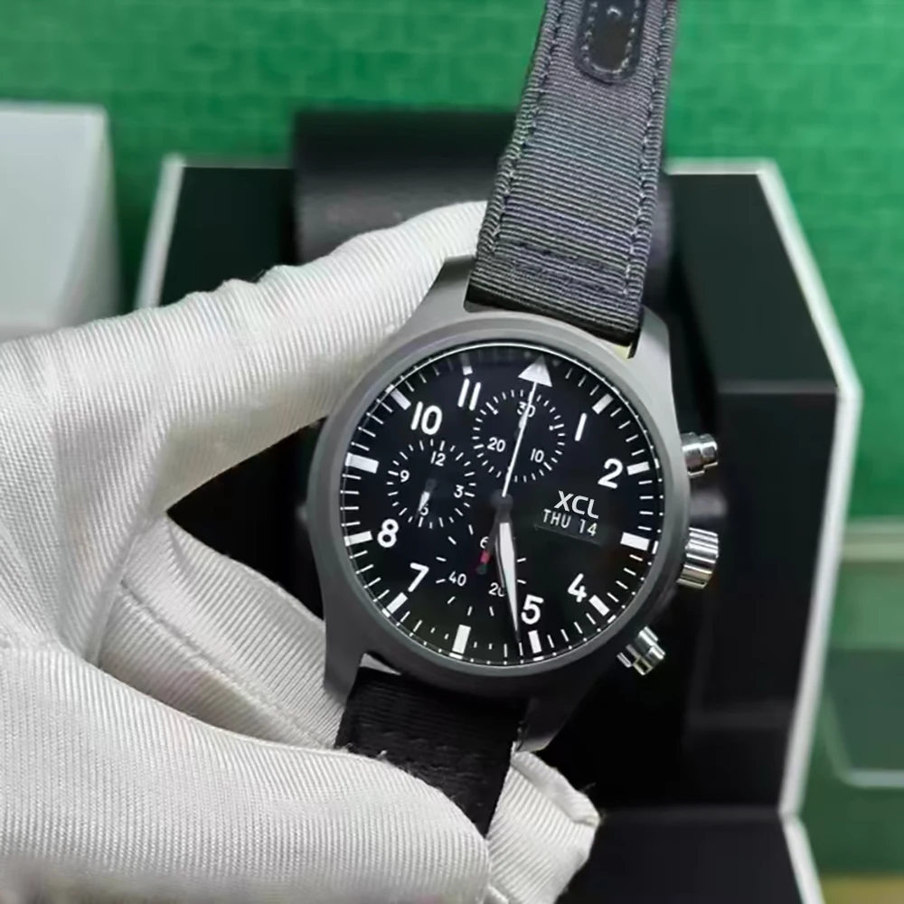 2026 masculino 43mm relógio mecânico automático de luxo piloto le petit azul marrom couro aço inoxidável relógio masculino negócios