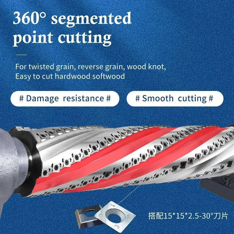 High Speed Carbide Indexable Inserts Custom Spiral Cutter Head for Wood Machine Planer High Quality Lathe Parts Hot Sale80-300mm