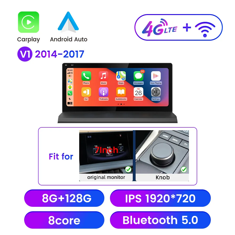 10.25 Inch Android Autoradio Voor Lexus NX NX200 NX200T 300h 2014-2020 Gps-navigatie Multimedia Speler Carplay Android auto Ips