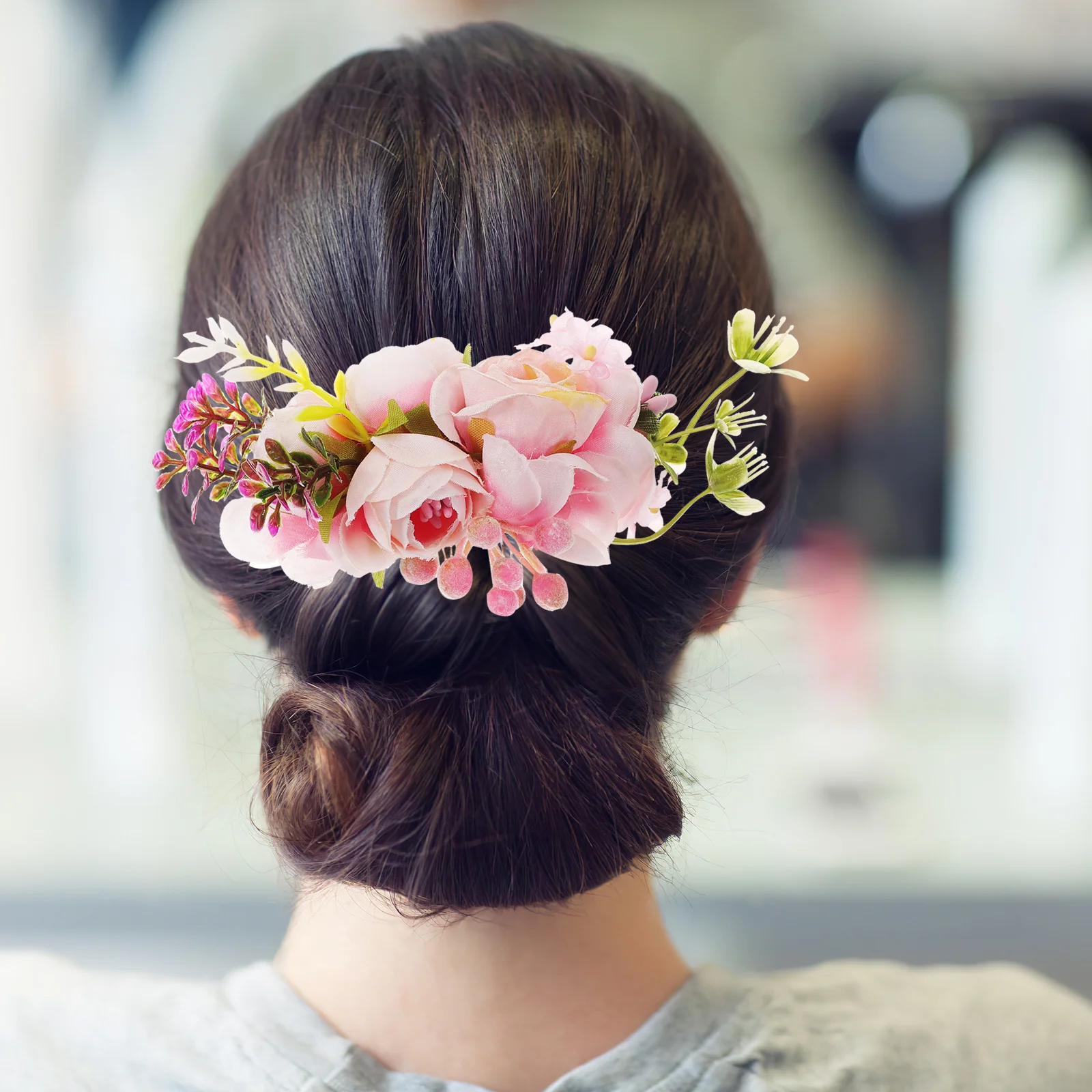 

Simulated Rose Flower Hair Comb Bridal Headdress Wedding Hair Accessories Bridesmaid Hairpiece for Bride Bride Hairpiece