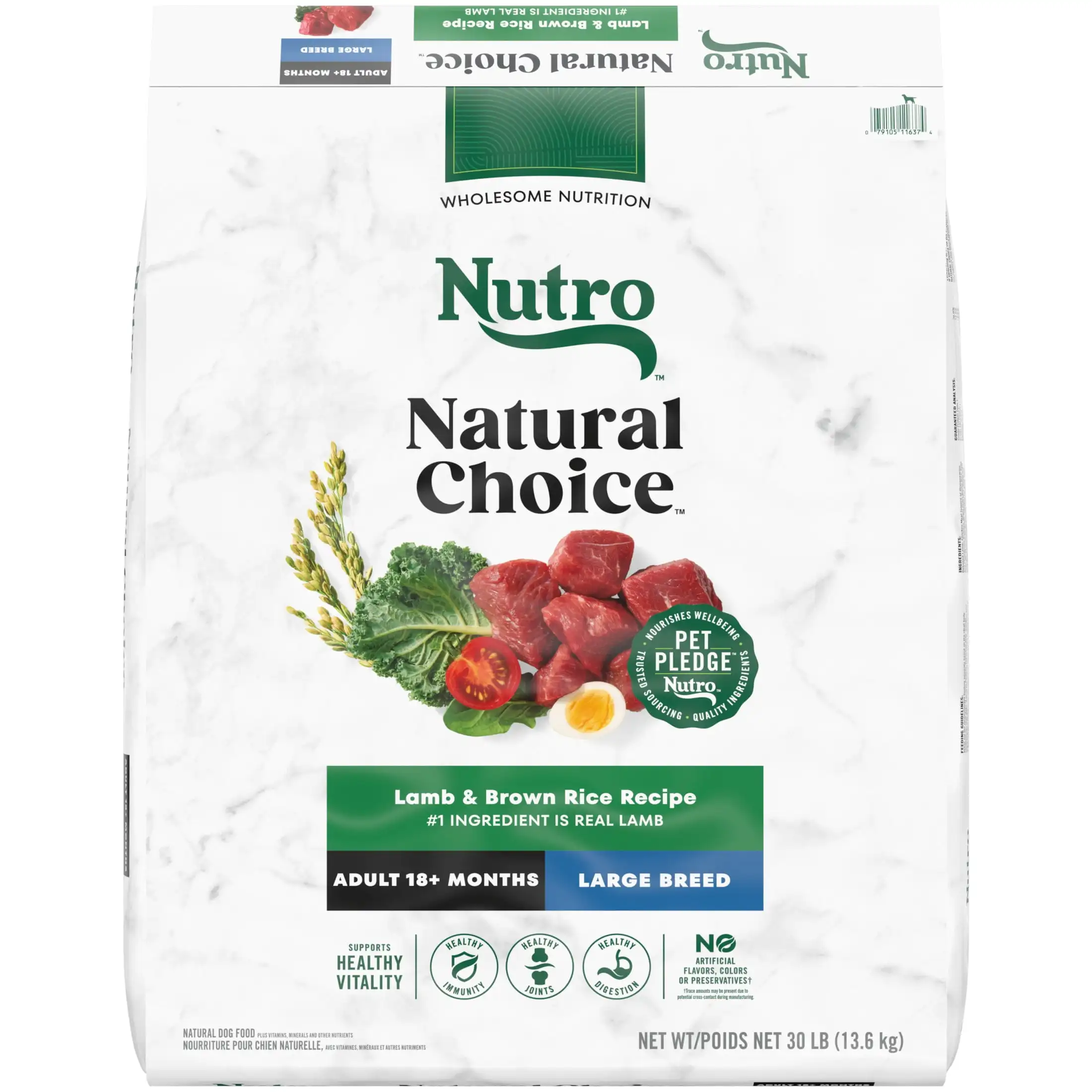 

Сухой корм для собак Nutro Natural Choice для взрослых, рецепт из ягненка и коричневого риса, 30 фунтов