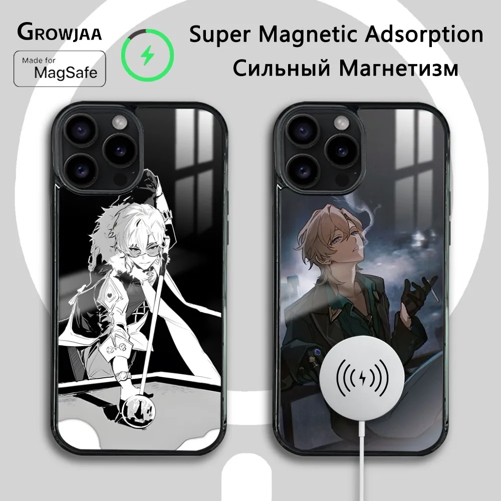 

Honkai Star Rail Aventurine Phone Case For iPhone 16 15 14 13 12 11 Pro Max Plus Mini Magsafe Mirror Wireless Magnetic Cover