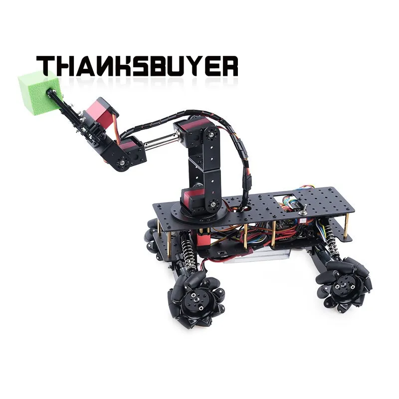 

4WD Mecanum Wheel Car Shock-Absorbing Smart Car Chassis Platform (Chassis + 4DOF Robotic Arm)