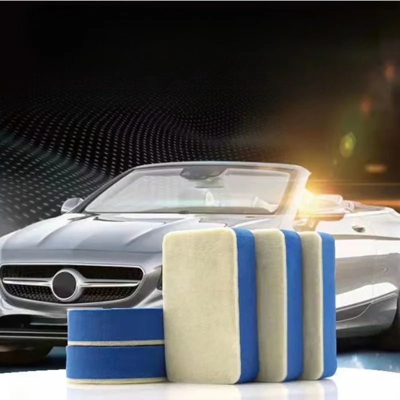 

Car Ceramic Coating Sponge Applicator Glass Nano Wax Coat Sponges Blue Square Sponge and Cloth Car Cleaning Brush