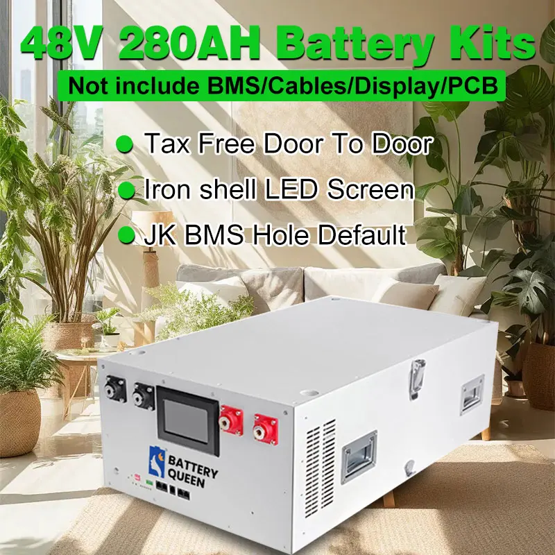 JK BMS Hole Lifepo4 Battery 48V 280AH 310AH 15KWH Battery Box DIY Case Support Daly JK Seplos 16 Parallel Tax Free Solar 