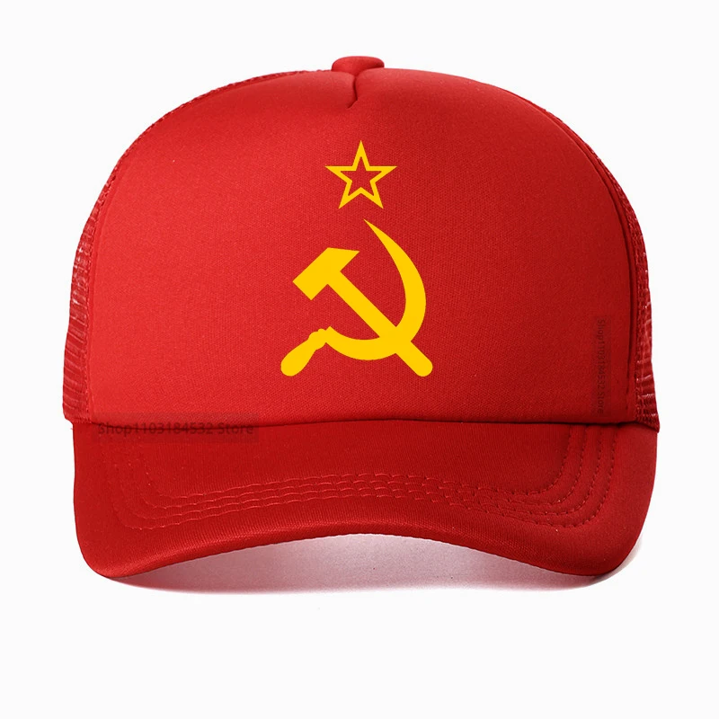 

Russian Soviet Flag Baseball Cap Unisex Adult CCCP USSR Hammer And Sickle hat Adjustable Dad Hats Women Men Hip Hop caps Bone