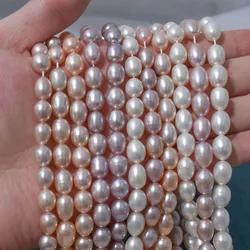 AAAAA High Gloss Flawless Rice Shape Loose Beads 8-9mm Natural Freshwater Pearls Beads for Jewelry Making DIY Necklace Accessory