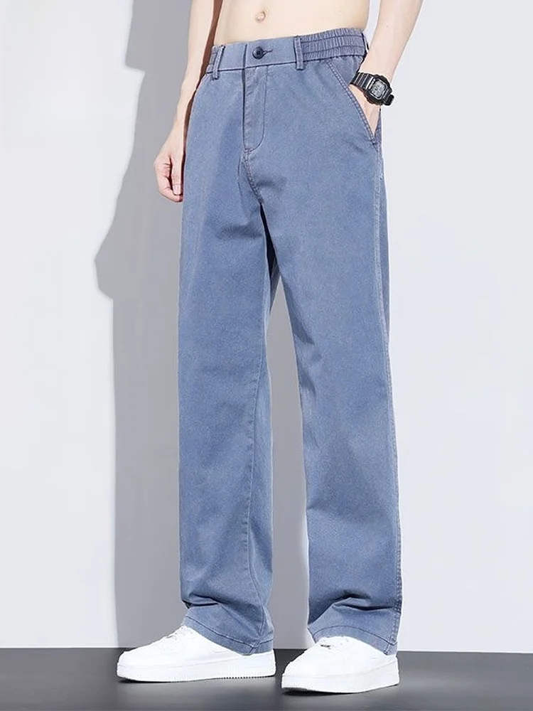 

Men's Straight Leg Trousers Summer Thin Wide Leg Casual Pants Luxury Brand Casual Trousers Loose Fit Summer Faion