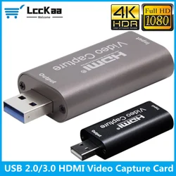 USB 3.0 2.0 Video Capture Card 4K HDMI Video Grabber Box for PS4 Game DVD Camcorder Camera Record placa de video Live Streaming