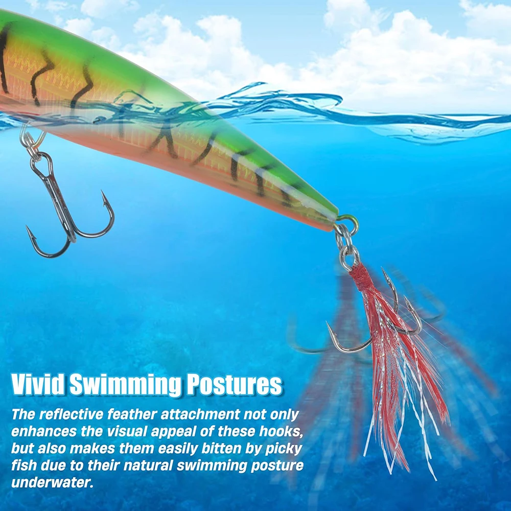 EASY CATCH 500pcs/lot Super Sharp Anchor Hook Sea Fishing Treble hook size Triple Hooks for jig fishing lure tackle