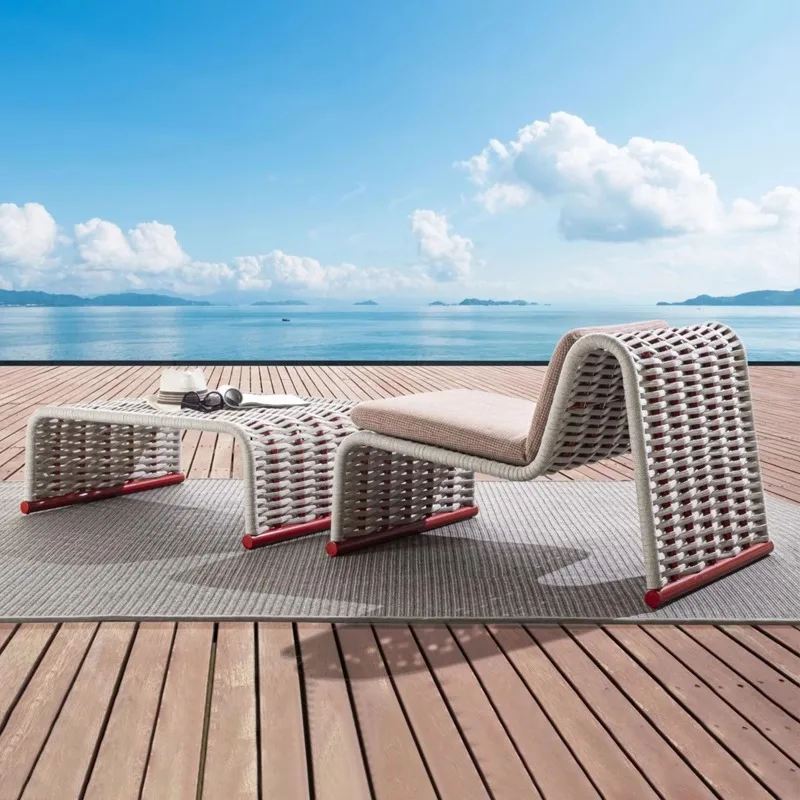 Outdoor leisure sofa villa balcony single rattan chair household chair rattan bed and breakfast outdoor garden outdoor furniture