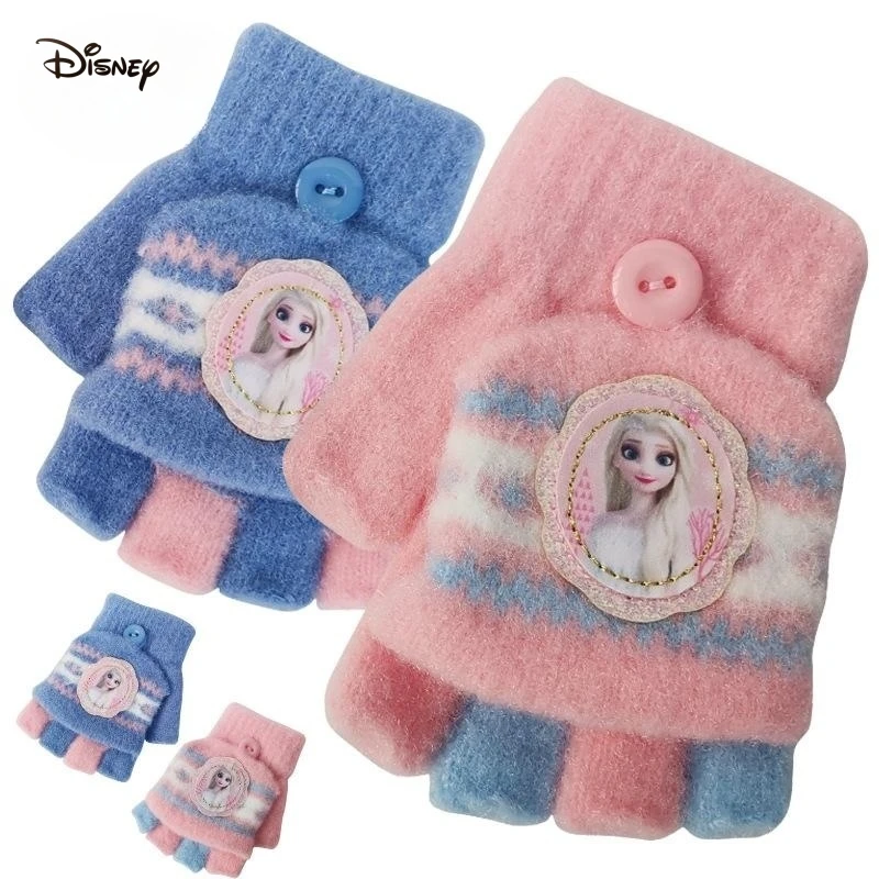 2023 New Disney Frozen 2 Gloves For Girl Boy Autumn Winter Glove Anna Elsa Non Slip Breathable Mitten Christmas Gift