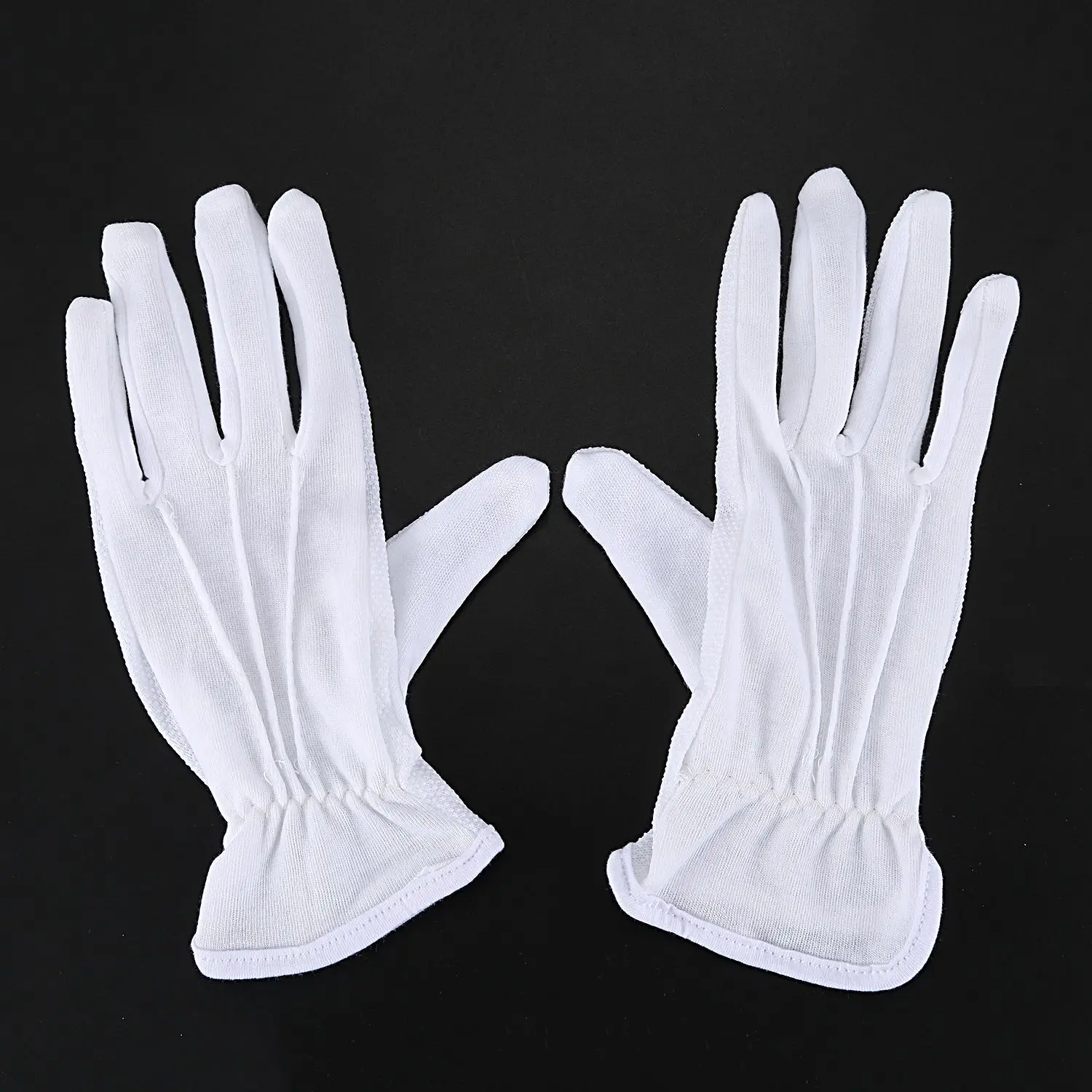 ABUO-Pair Protective Anti-Slip White Cotton Work Driving Gloves