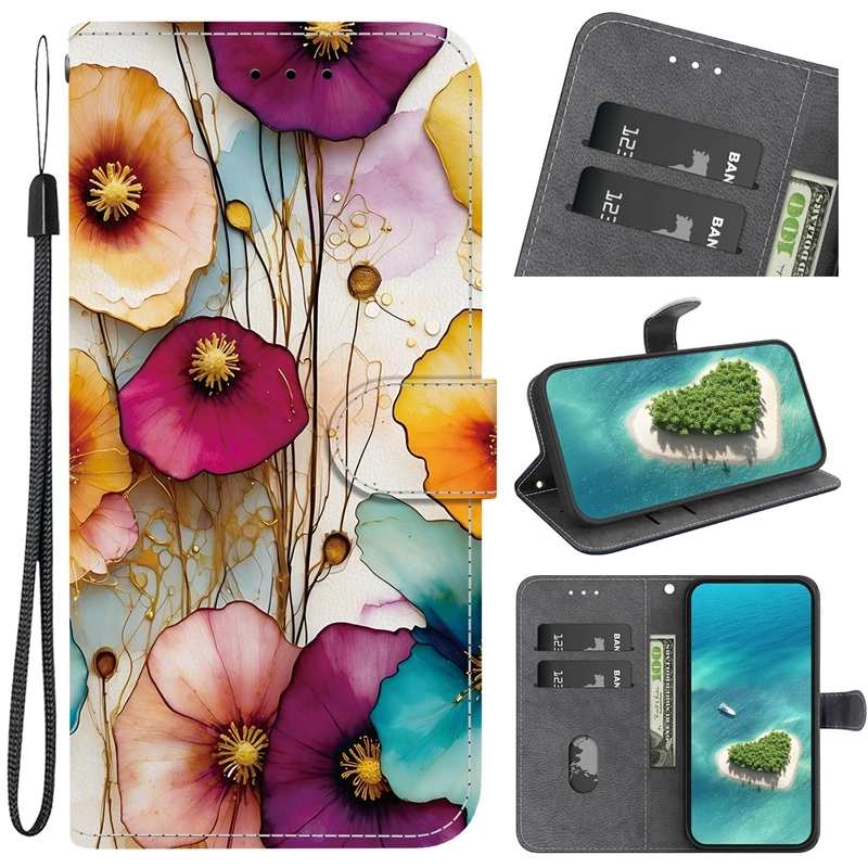 For OPPO Reno 16F 5G Case Wallet Holder Phone Case For Funda Oppo Reno16 F 16FS Reno 16 Pro 5G Cover Fashion Leather Flip Etui