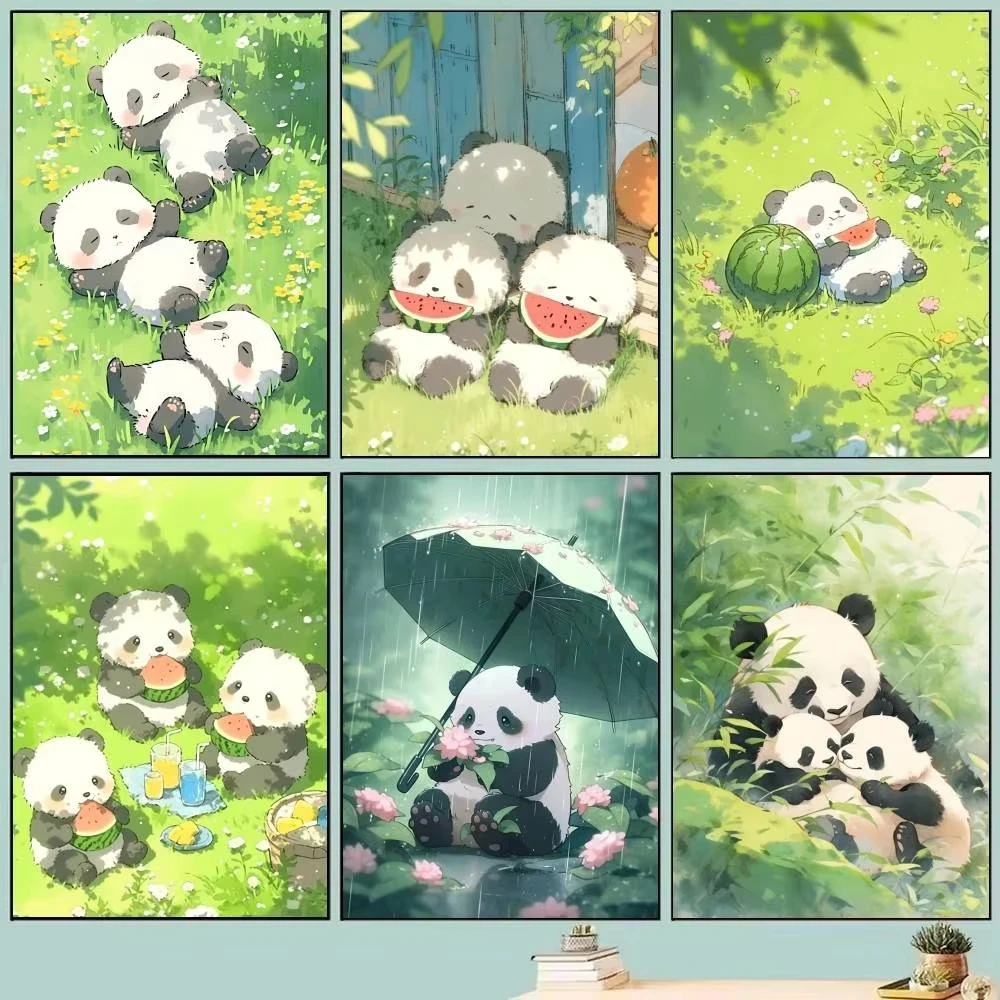 5D DIY Diamond Painting Kit Cartoon Panda Art Full Drill Rhinestone Mosaic Wall Decor Craft Kit Home Gift